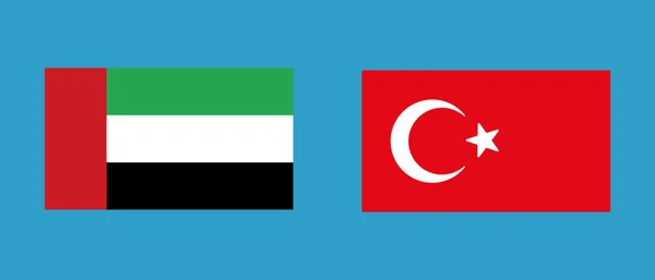 Icon Set United Arab Emirates Flag Turkish Flag Editable Vector — Vector de stock