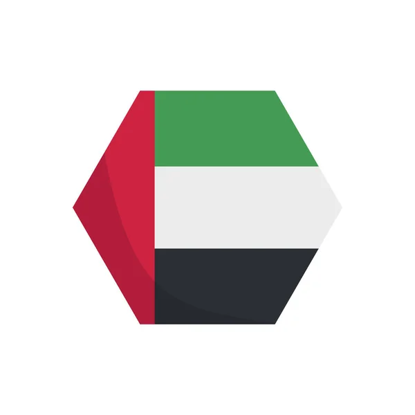 Hexagonal United Arab Emirates Flag Icon Editable Vector — Archivo Imágenes Vectoriales