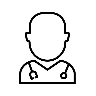 Basit bir doktor ikonu. Tıbbi yardım. Düzenlenebilir vektör.