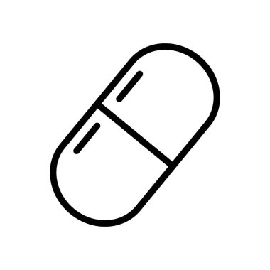 Basit kapsül simgesi. Tıbbi yardım. Düzenlenebilir vektör.