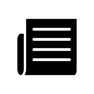 Makbuz siluet simgesi. İfade ve fatura. Düzenlenebilir vektör.