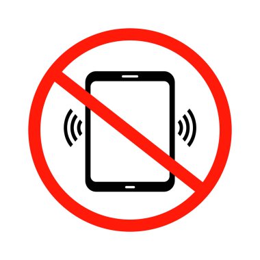 Telefon bildirimi ses yasağı yok. Düzenlenebilir vektör.