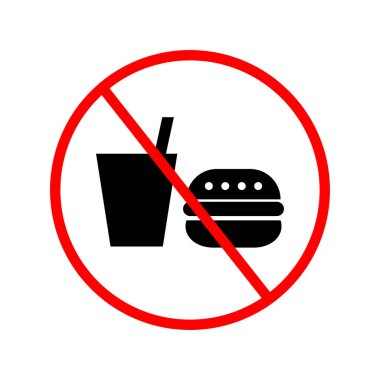 Fast food yok. Abur cubur yasak. Düzenlenebilir vektör.