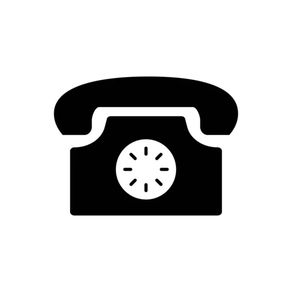 Rotary Dial Phone Silhouette Icon Editable Vector — ストックベクタ