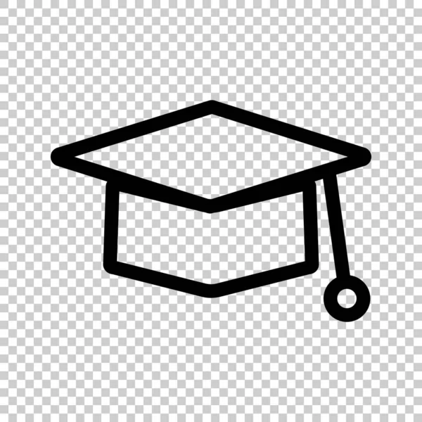 Graduation Cap Icon Isolated Transparent Background Editable Vector — 스톡 벡터
