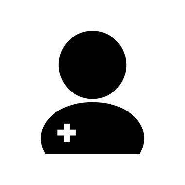 Silhouette icon of a doctor. Physician. Editable vector. 