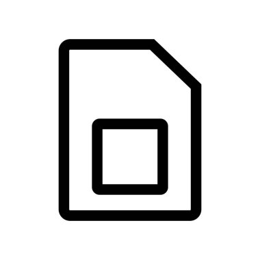 Simple SIM card icon. Microchip for cellular communication. Editable vector.