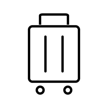 Cute suitcase icon. Luggage. Editable vector.
