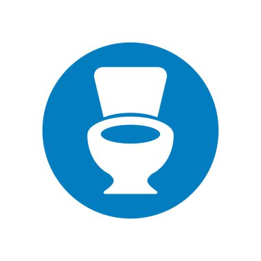 Round toilet icon. Washroom symbol. Editable vector.