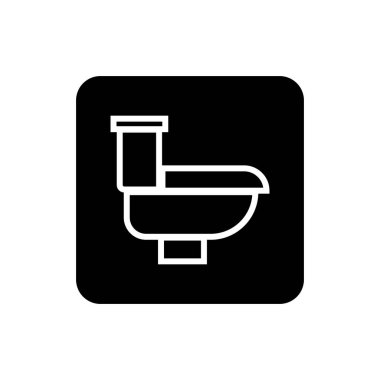 Square toilet icon. Washroom. Editable vector.