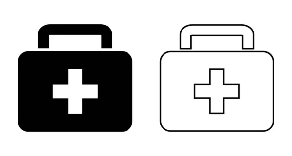 Medical Bag Icon Set First Aid Editable Vector — ストックベクタ