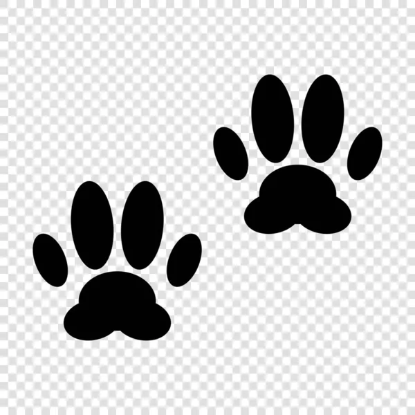 Animal Paw Print Silhouette Icon Cat Dog Paw Symbol Editable — Stock vektor