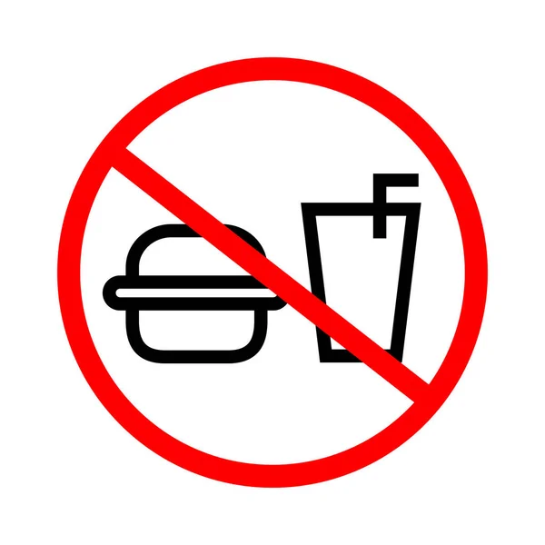 Eating Drinking Sign Food Beverage Rules Editable Vector — Stockový vektor