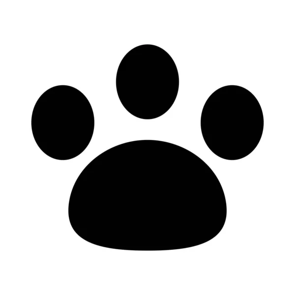 Rounded Paw Silhouette Icon Animal Symbol Editable Vector — Stockvektor
