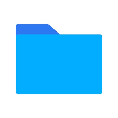 Simple blue folder icon. Editable vector.