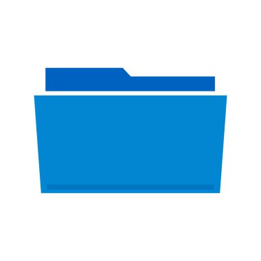 Flat design blue folder icon. Editable vector.