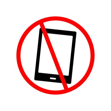 Smart Phone Regulatory Sign. Editable vector.