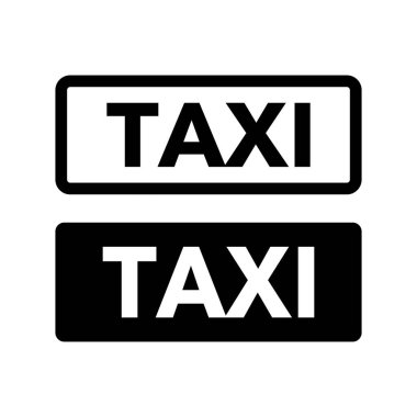 Icon set for taxi text logo box. Editable vector.
