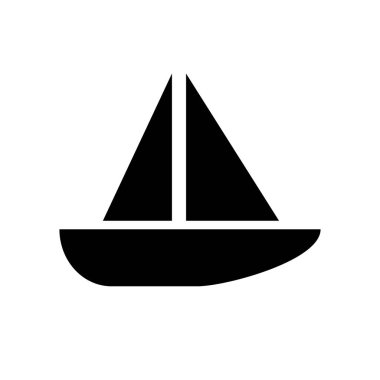Yacht silhouette icon. Sailboat. Editable vector.