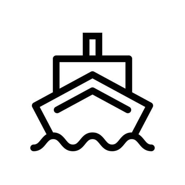 Sea Ship Icon Boat Editable Vector — Stockový vektor
