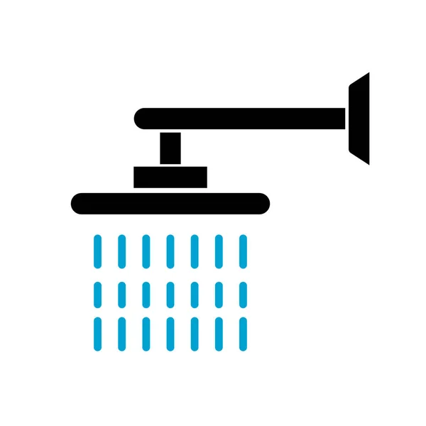 Bathroom Shower Icon Plumbing Facilities Editable Vector — Vector de stock
