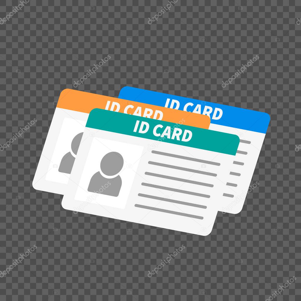 Multiple identification card. ID cards. Editable vector.