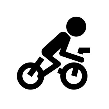 Silhouette icon of a person pedaling a bicycle. Cycling. Editable vector.