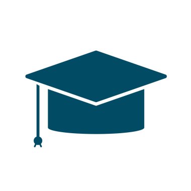 Square academic cap icon. Graduate cap icon. Editable vector.