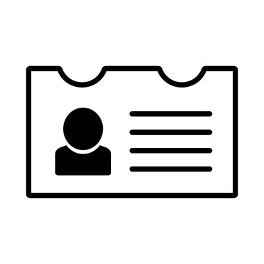 Name card icon with person. Identification card. Editable vector.