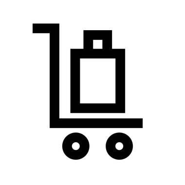 Trolley with luggage icon. Editable vector.