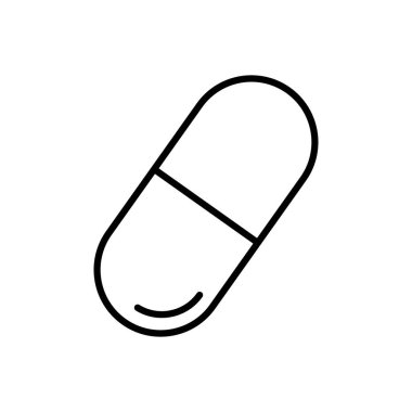 Simple capsule pill icon. Hospital drug. Editable vector.