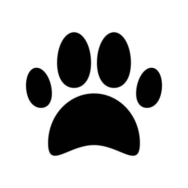 Animal footprint silhouette sign. Paw icon. Editable vector.