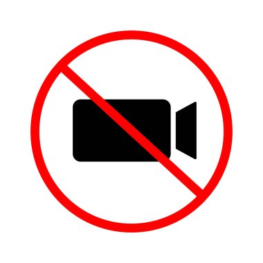 No photographing and no recording sign. Editable vector.