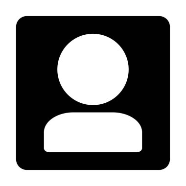 Person box icon. User icon. Editable vector.