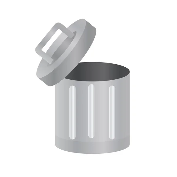 Metallic Trash Can Icon Waste Editable Vector — Image vectorielle