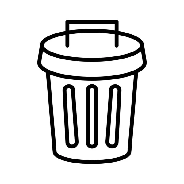 Trash Can Garbage Box Rubbish Bin Editable Vector — Vettoriale Stock