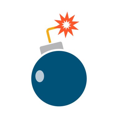 Ignited bomb icon. Dangerous explosives. Editable vector.