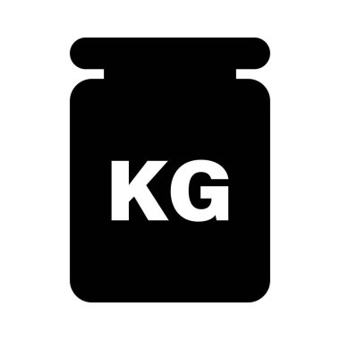 Kilogram weight silhouette icon. Mass. Editable vector.