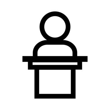 Simple political speech icon. Presentation icon. Editable vector.