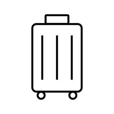 Suitcase. Trunk case. Luggage for international travel. Editable vector.