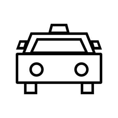 Cab line icon. Taxi symbol. Editable vector.