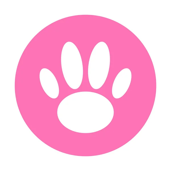 Pink Paw Icon Paw Button Cat Footprints Editable Vector — Stockvektor