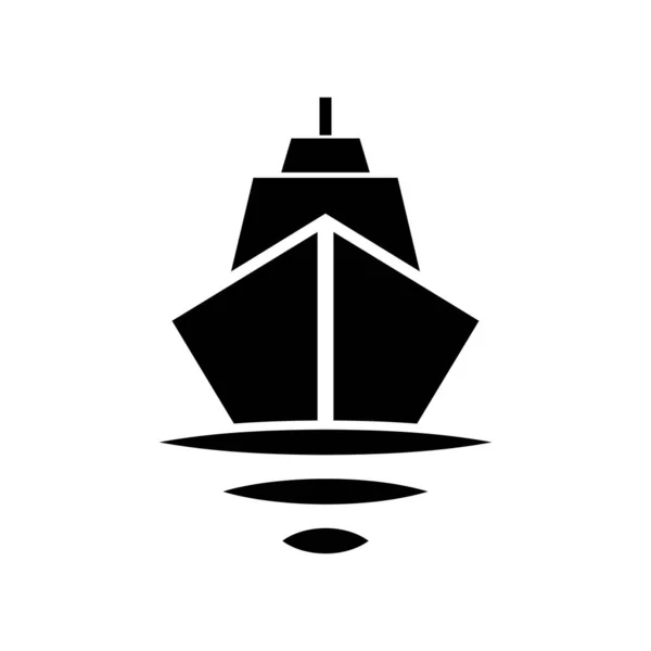 Cruise Cargo Ship Silhouette Icon Editable Vector — Stock Vector