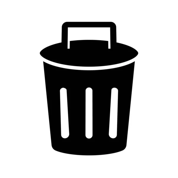 Trash Can Silhouette Icon Delete Button Icon Editable Vector — Image vectorielle