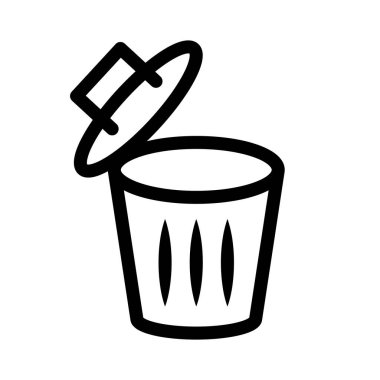 Open trash can icon. Waste. Editable vector.