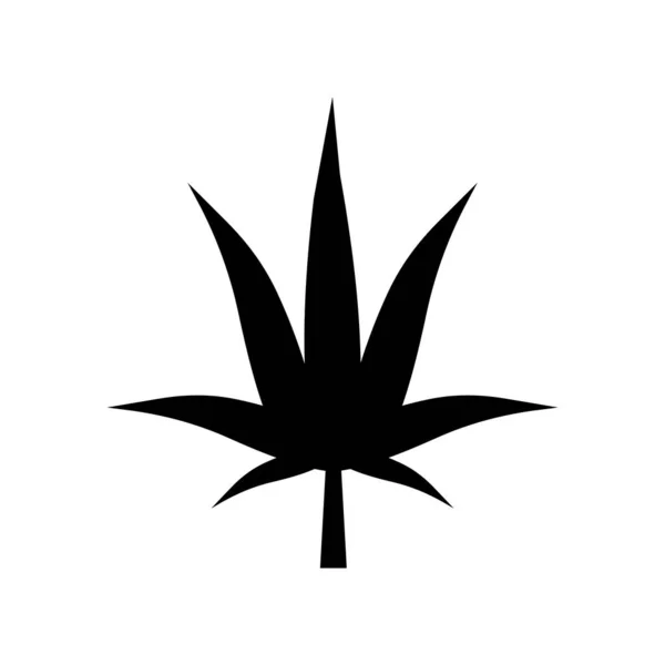 Cannabis Leaf Marijuana Leaf Silhouette Icon Drug Editable Vector — 图库矢量图片
