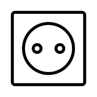 Simple outlet socket icon. Editable vector.