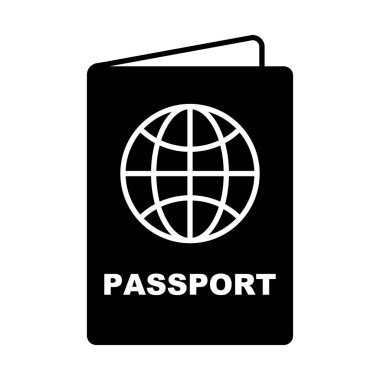 Passport book silhouette icon. Passport for international travel. Editable vector.