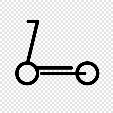 Simple kickboard icon. Scooter and kick skater. Editable vector.