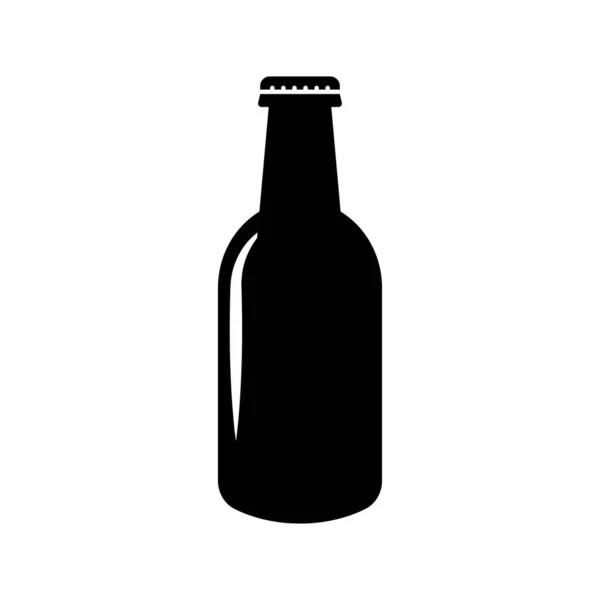 Beer Bottle Icon Wine Bottle Alcohol Silhouette Icon Editable Vector — ストックベクタ